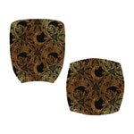 Black And Gold Celestial Pattern Print Office Chair Cover
