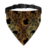Black And Gold Celestial Pattern Print Over The Collar Dog Bandana