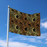 Black And Gold Celestial Pattern Print Polyester Flag