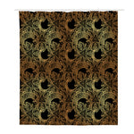 Black And Gold Celestial Pattern Print Polyester Shower Curtain