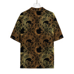 Black And Gold Celestial Pattern Print Rayon Hawaiian Shirt