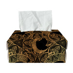 Black And Gold Celestial Pattern Print Rectangle Tissue Box Cover