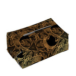 Black And Gold Celestial Pattern Print Rectangle Tissue Box Cover