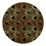 Black And Gold Celestial Pattern Print Round Blanket