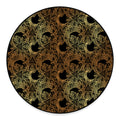 Black And Gold Celestial Pattern Print Round Floor Mat