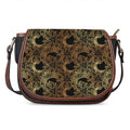 Black And Gold Celestial Pattern Print Saddle Bag