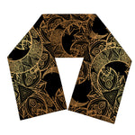 Black And Gold Celestial Pattern Print Scarf