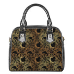 Black And Gold Celestial Pattern Print Shoulder Handbag
