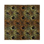 Black And Gold Celestial Pattern Print Silk Bandana