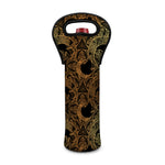 Black And Gold Celestial Pattern Print Single Neoprene Wine Tote