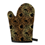 Black And Gold Celestial Pattern Print Single Oven Mitt