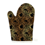 Black And Gold Celestial Pattern Print Single Oven Mitt