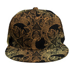 Black And Gold Celestial Pattern Print Snapback Cap