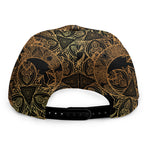 Black And Gold Celestial Pattern Print Snapback Cap