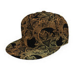 Black And Gold Celestial Pattern Print Snapback Cap