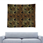 Black And Gold Celestial Pattern Print Tapestry