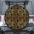 Black And Gold Celestial Pattern Print Tire Cover