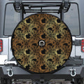 Black And Gold Celestial Pattern Print Tire Cover With Camera Hole