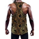 Black And Gold Celestial Pattern Print Training Tank Top