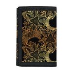 Black And Gold Celestial Pattern Print Trifold Wallet