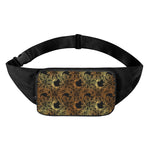 Black And Gold Celestial Pattern Print Waist Bag