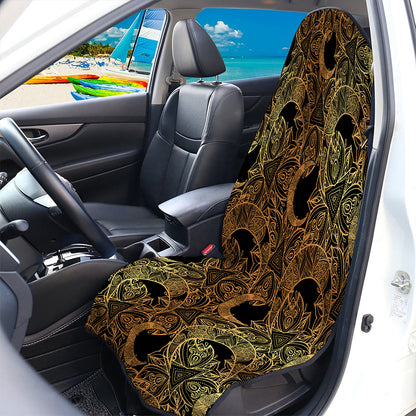 Black And Gold Celestial Pattern Print Waterproof Car Seat Cover