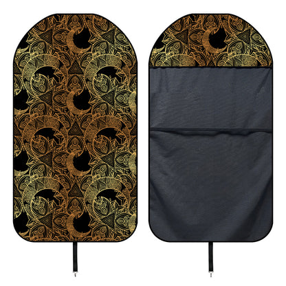 Black And Gold Celestial Pattern Print Waterproof Car Seat Cover