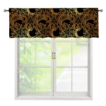 Black And Gold Celestial Pattern Print Window Valance