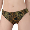 Black And Gold Celestial Pattern Print Women's Panties