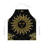 Black And Gold Celestial Sun Print Adjustable Apron