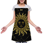 Black And Gold Celestial Sun Print Adjustable Apron