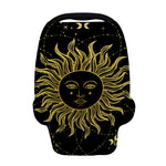 Black And Gold Celestial Sun Print Baby Seat Cover