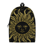 Black And Gold Celestial Sun Print Backpack