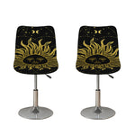 Black And Gold Celestial Sun Print Bar Stool Covers
