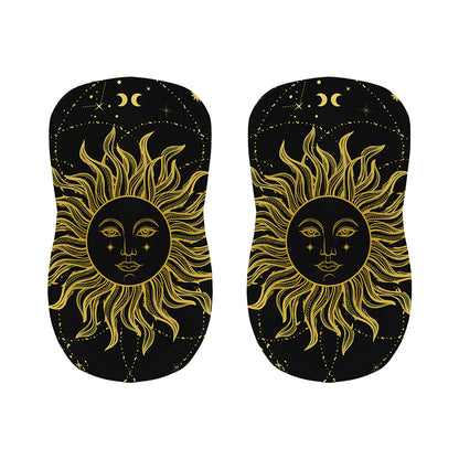 Black And Gold Celestial Sun Print Bar Stool Covers