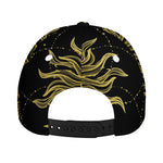Black And Gold Celestial Sun Print Baseball Cap