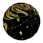 Black And Gold Celestial Sun Print Basketball