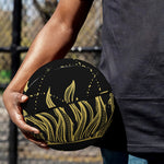 Black And Gold Celestial Sun Print Basketball