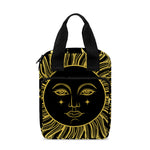 Black And Gold Celestial Sun Print Bible Tote Bag