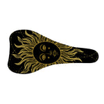 Black And Gold Celestial Sun Print Bicycle Seat Cover