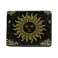 Black And Gold Celestial Sun Print Bifold Wallet