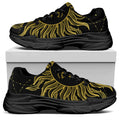 Black And Gold Celestial Sun Print Black Chunky Shoes