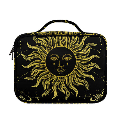 Black And Gold Celestial Sun Print Briefcase Bible Bag