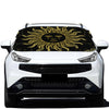 Black And Gold Celestial Sun Print Car Windshield Snow Cover