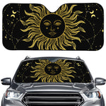 Black And Gold Celestial Sun Print Car Windshield Sun Shade