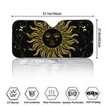 Black And Gold Celestial Sun Print Car Windshield Sun Shade