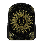 Black And Gold Celestial Sun Print Casual Backpack
