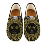 Black And Gold Celestial Sun Print Casual Shoes