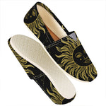 Black And Gold Celestial Sun Print Casual Shoes