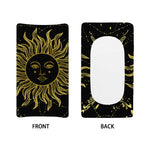 Black And Gold Celestial Sun Print Changing Pad Cover